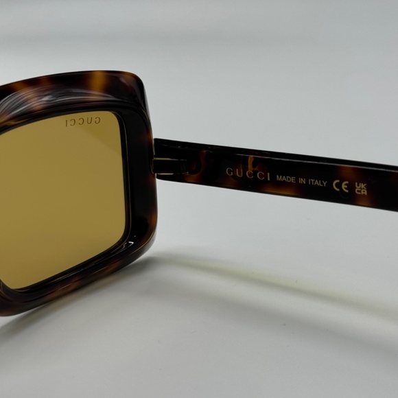 NEW GG1718S 002 GUCCI HAVANA YELLOW SQUARE WOMEN GUCCI SUNGLASSES - Picture 9 of 11